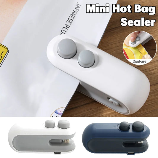 2-in-1 Mini Bag Sealer & Cutter – Keep Snacks Fresh Instantly!